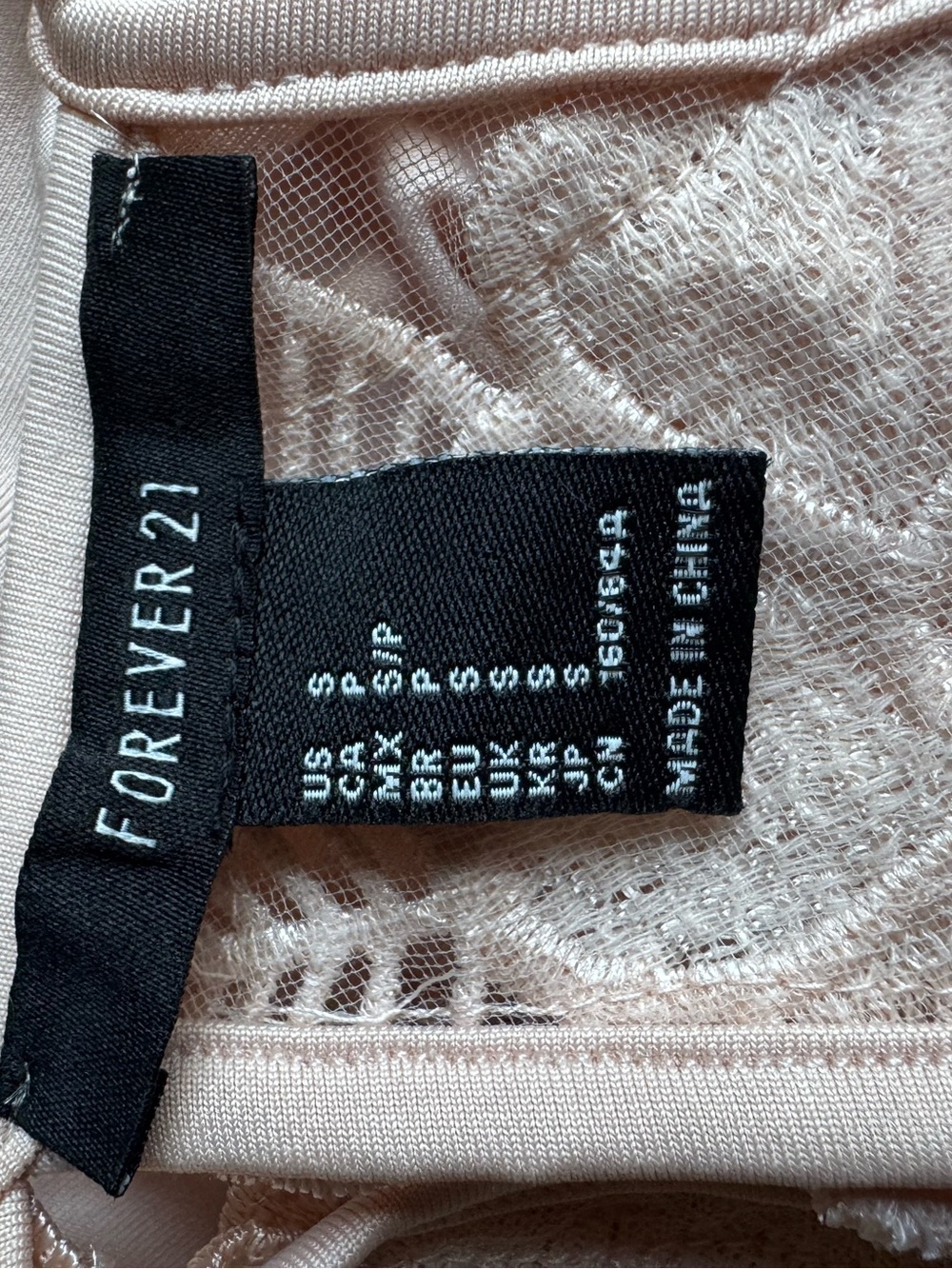 Forever 21 Sheer Floral Applique Bodysuit in Nude small EUC - Picture 7 of 7